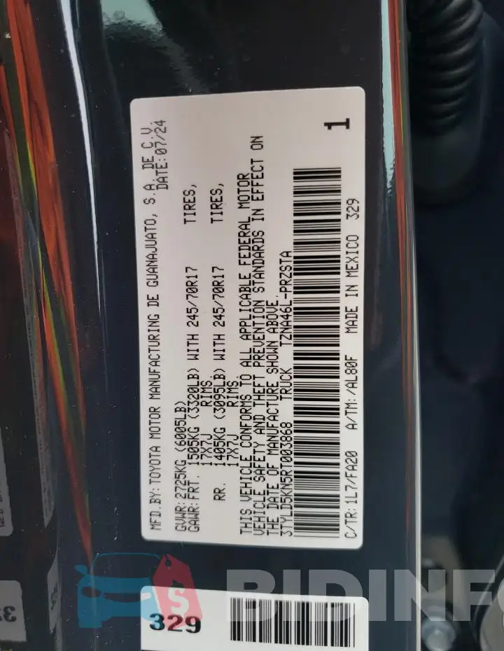 3TYLD5KN5RT003868 Photo# 12