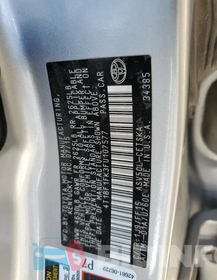 4T1BF1FK3FU107577 Photo# 12