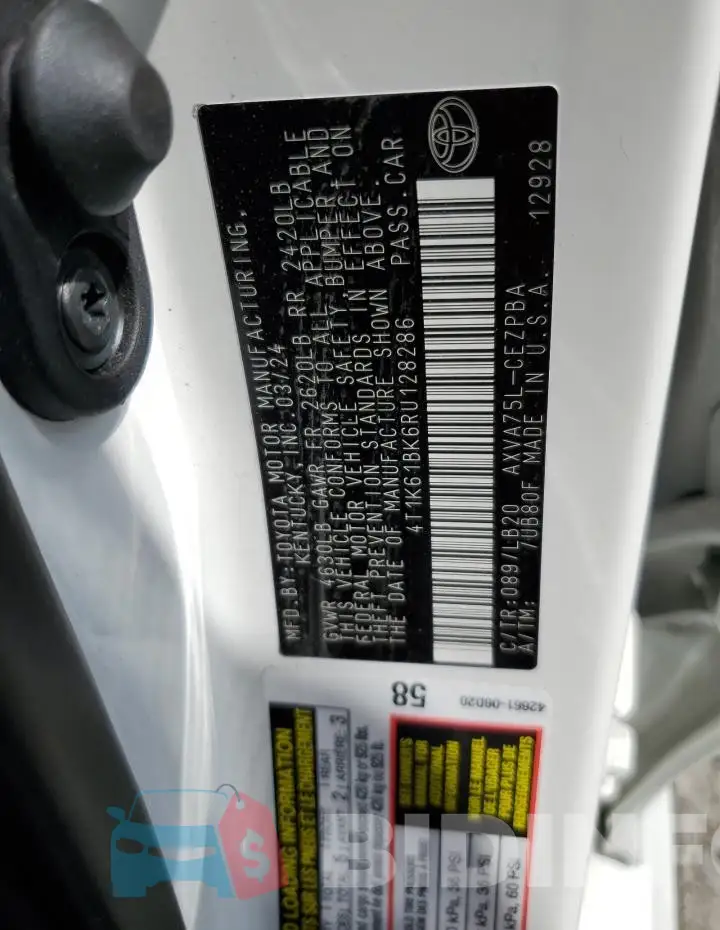 4T1K61BK6RU128286 Photo# 12