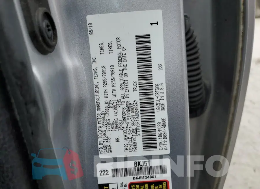 5TFRY5F19JX240847 Photo# 13