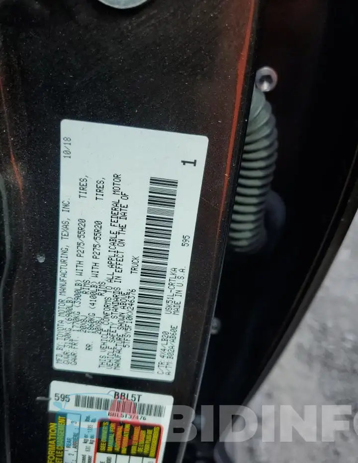 5TFSY5F10KX246376 Photo# 13