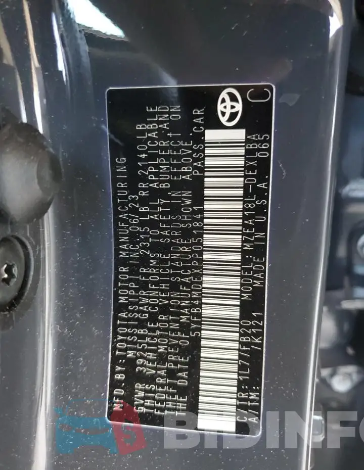 5YFB4MDEXPP051841 Photo# 12