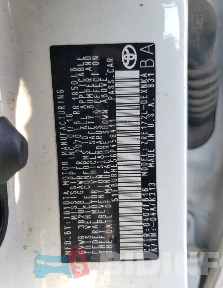 5YFBURHE5GP458411 Photo# 13