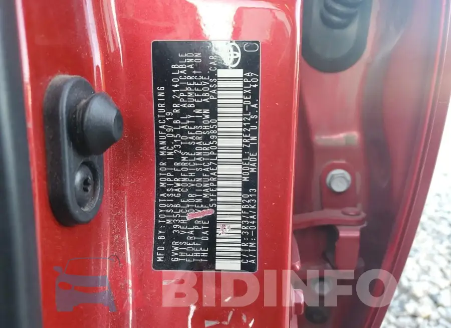 5YFEPRAE7LP059850 Photo# 12