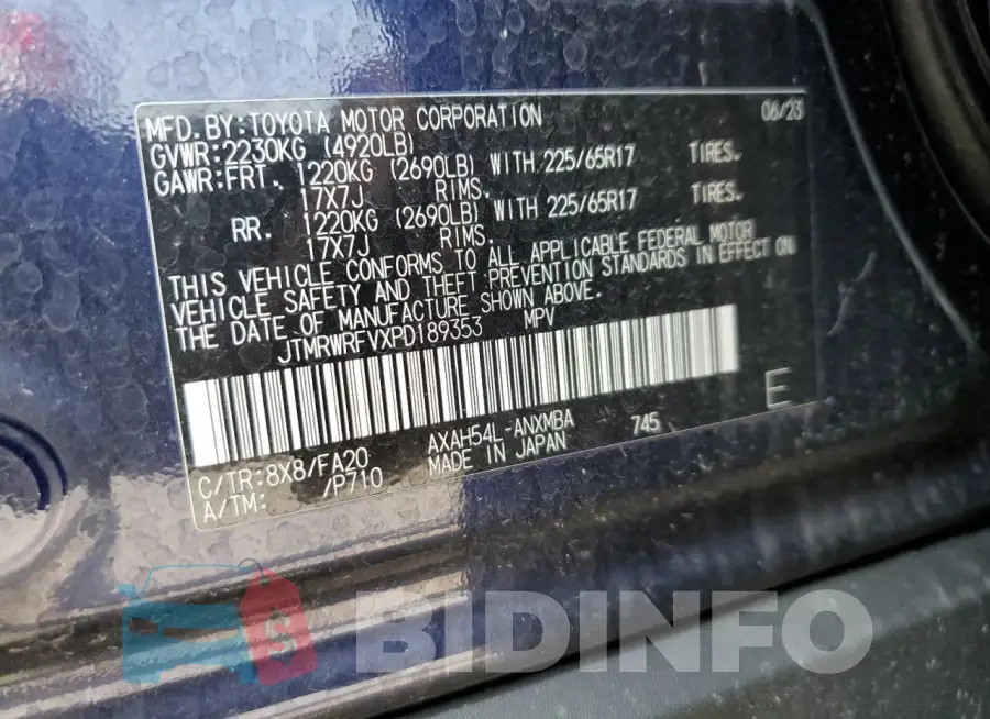 JTMRWRFVXPD189353 Photo# 13