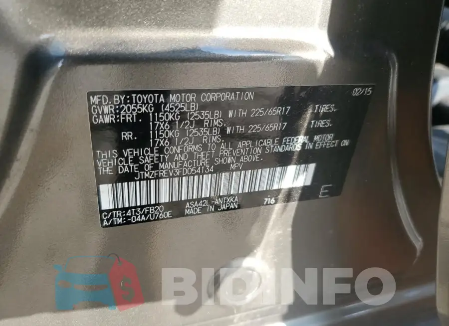 JTMZFREV3FD054134 Photo# 12