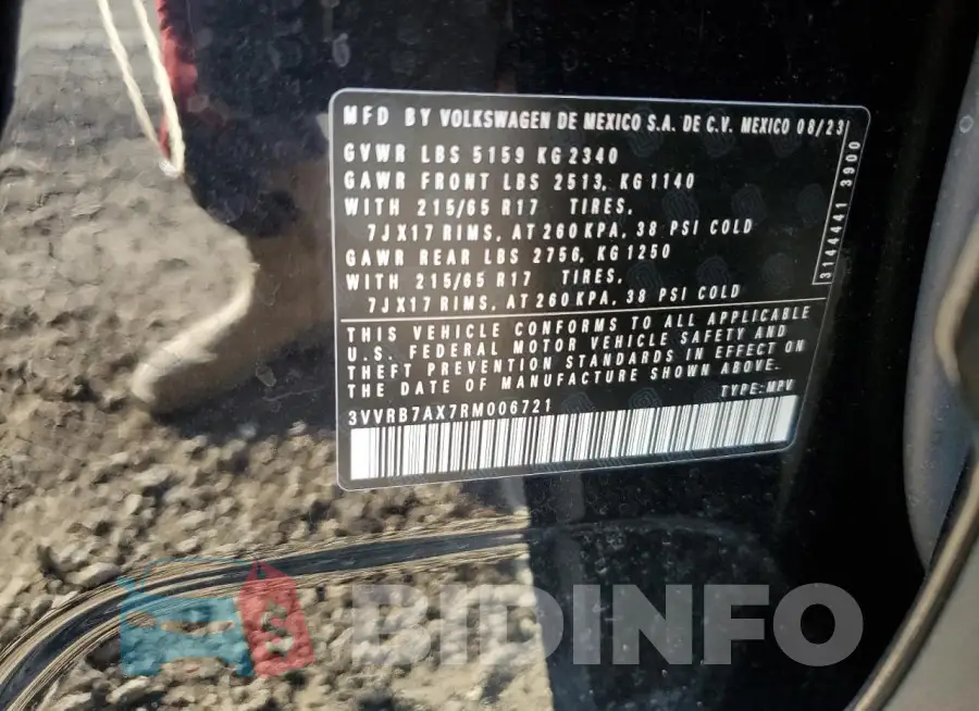 3VVRB7AX7RM006721 Photo# 13