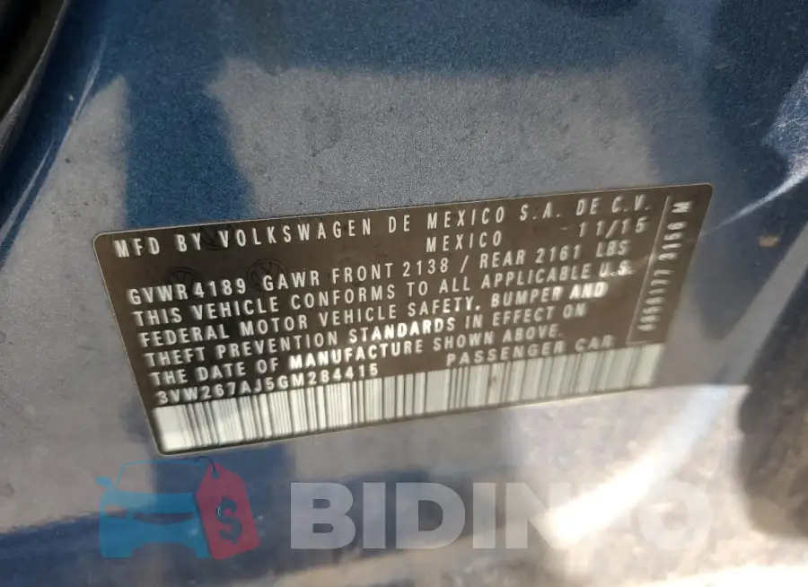 3VW267AJ5GM284415 Photo# 12
