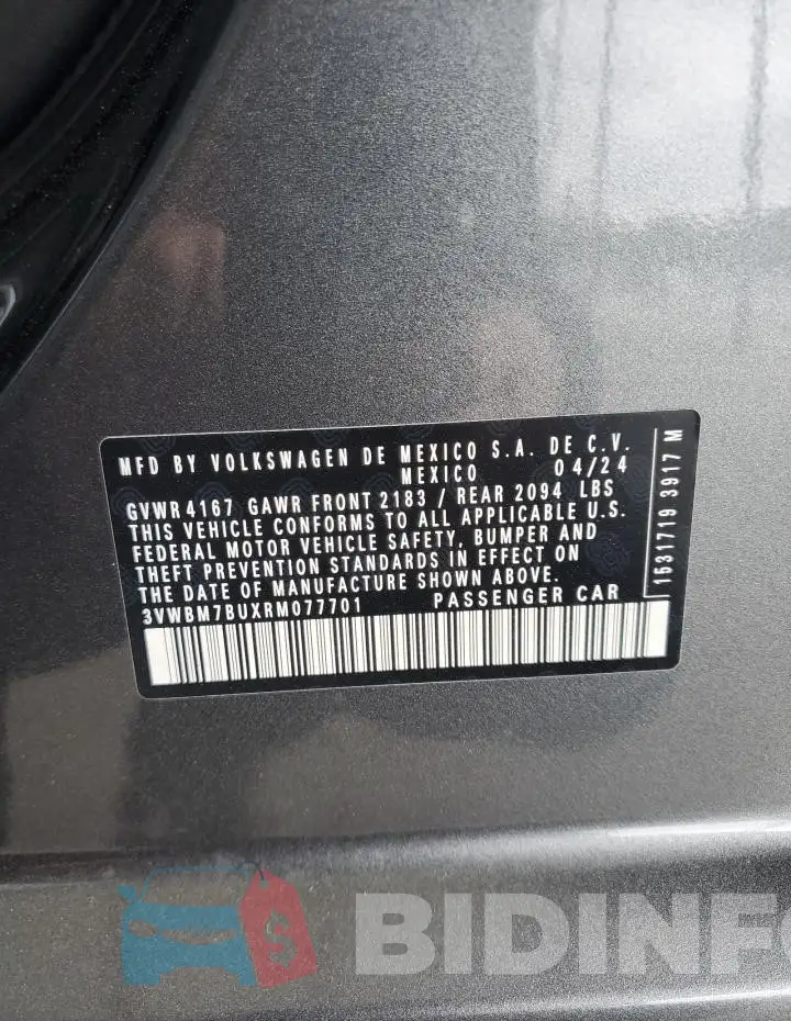 3VWBM7BUXRM077701 Photo# 12