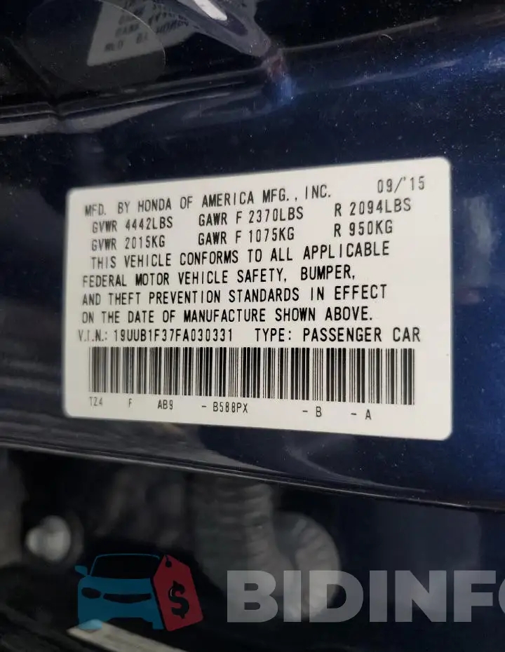 19UUB1F37FA030331 Photo# 12