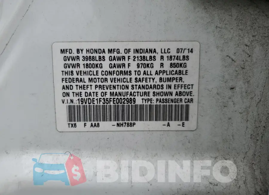 19VDE1F35FE002989 Photo# 12