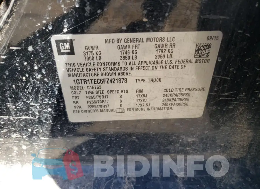 1GTR1TEC6FZ421878 Photo# 12