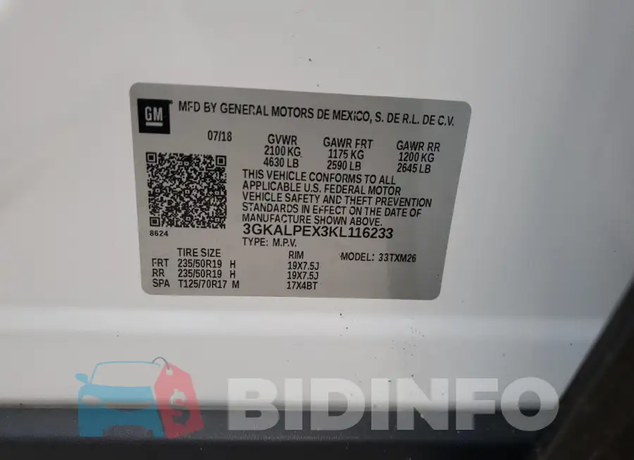 3GKALPEX3KL116233 Photo# 12