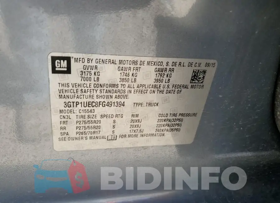 3GTP1UEC8FG491394 Photo# 12