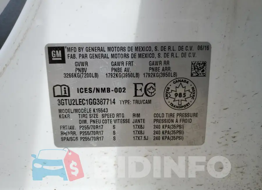 3GTU2LEC1GG387714 Photo# 12