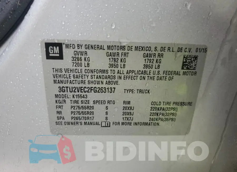 3GTU2VEC2FG263137 Photo# 12