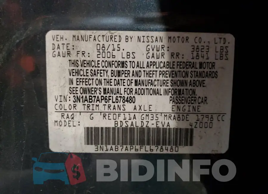 3N1AB7AP6FL678480 Photo# 12