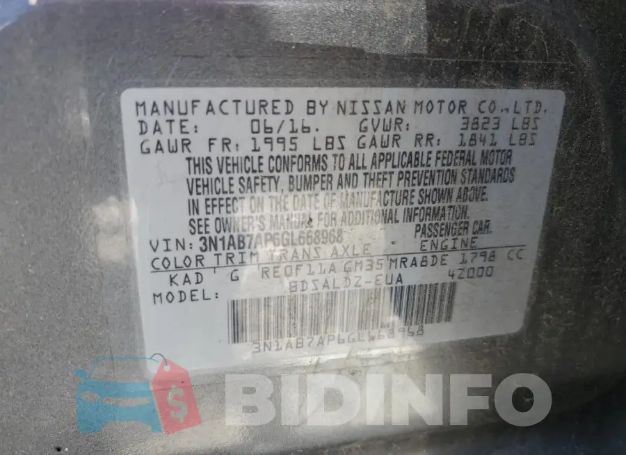 3N1AB7AP6GL668968 Photo# 12