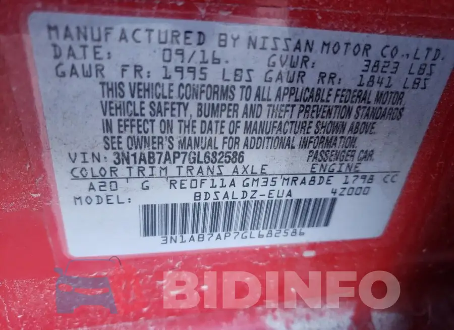 3N1AB7AP7GL682586 Photo# 13