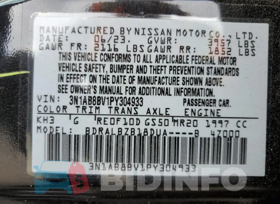 3N1AB8BV1PY304933 Photo# 12