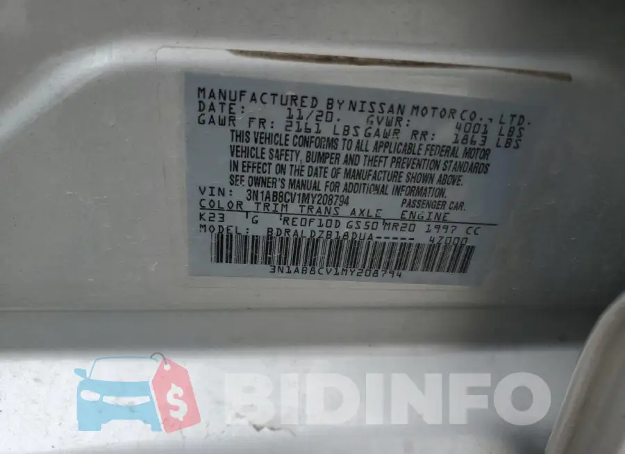 3N1AB8CV1MY208794 Photo# 12