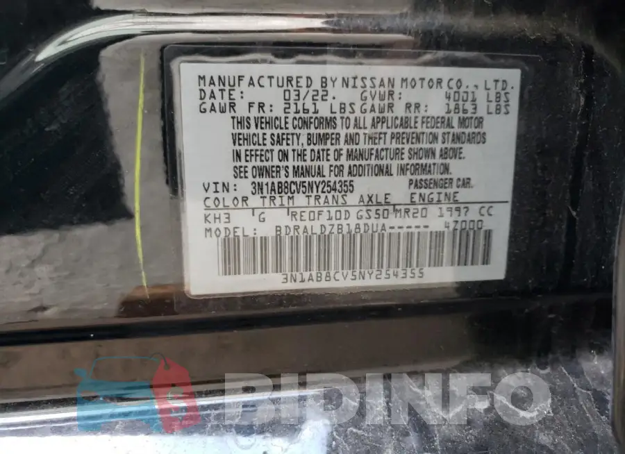 3N1AB8CV5NY254355 Photo# 12