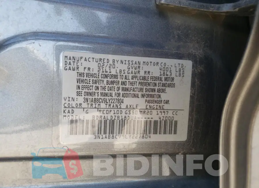 3N1AB8CV9LY227804 Photo# 12