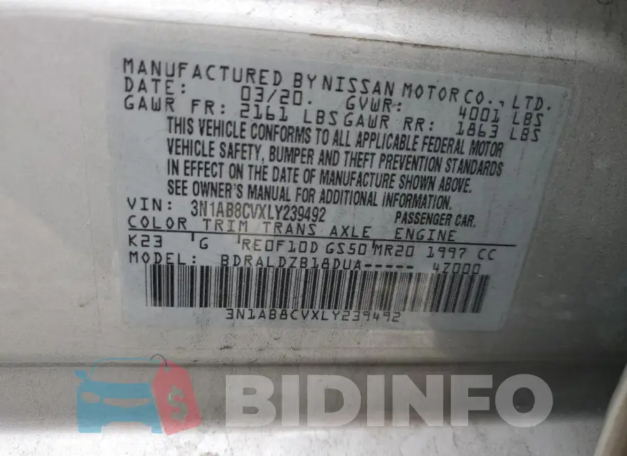 3N1AB8CVXLY239492 Photo# 12