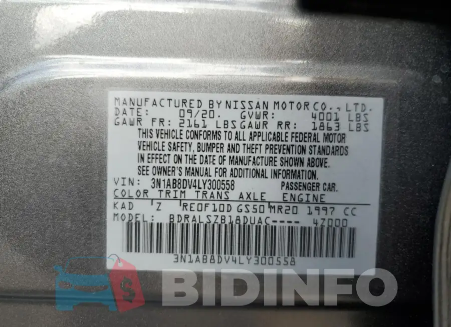 3N1AB8DV4LY300558 Photo# 13