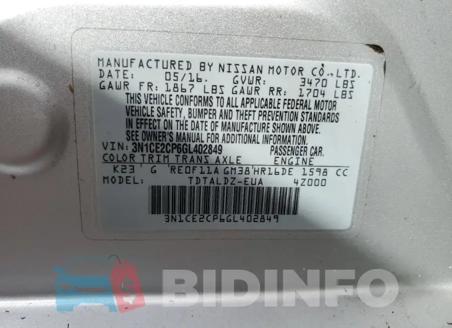 3N1CE2CP6GL402849 Photo# 12