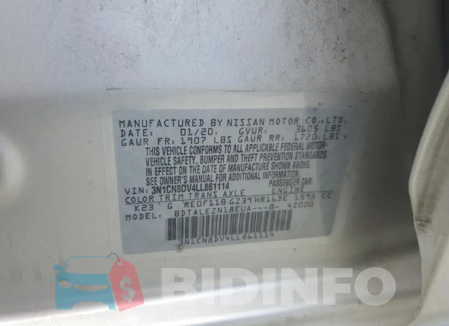 3N1CN8DV4LL861114 Photo# 12