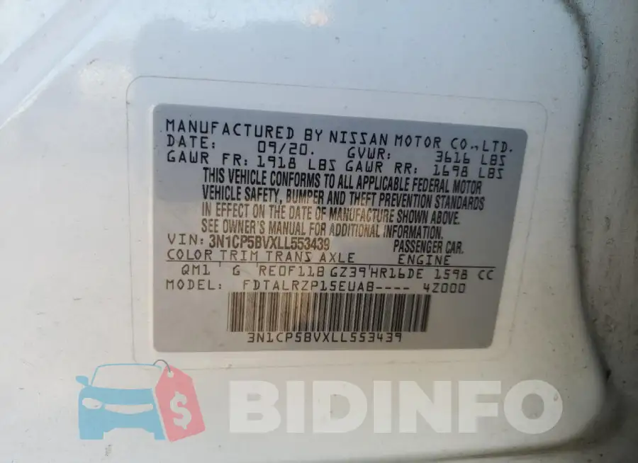 3N1CP5BVXLL553439 Photo# 12