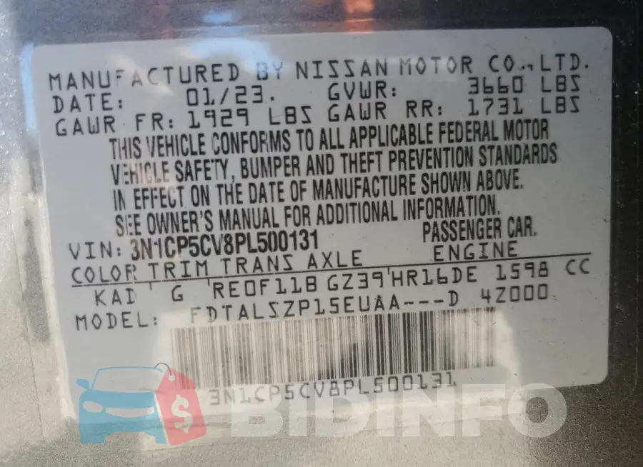 3N1CP5CV8PL500131 Photo# 12