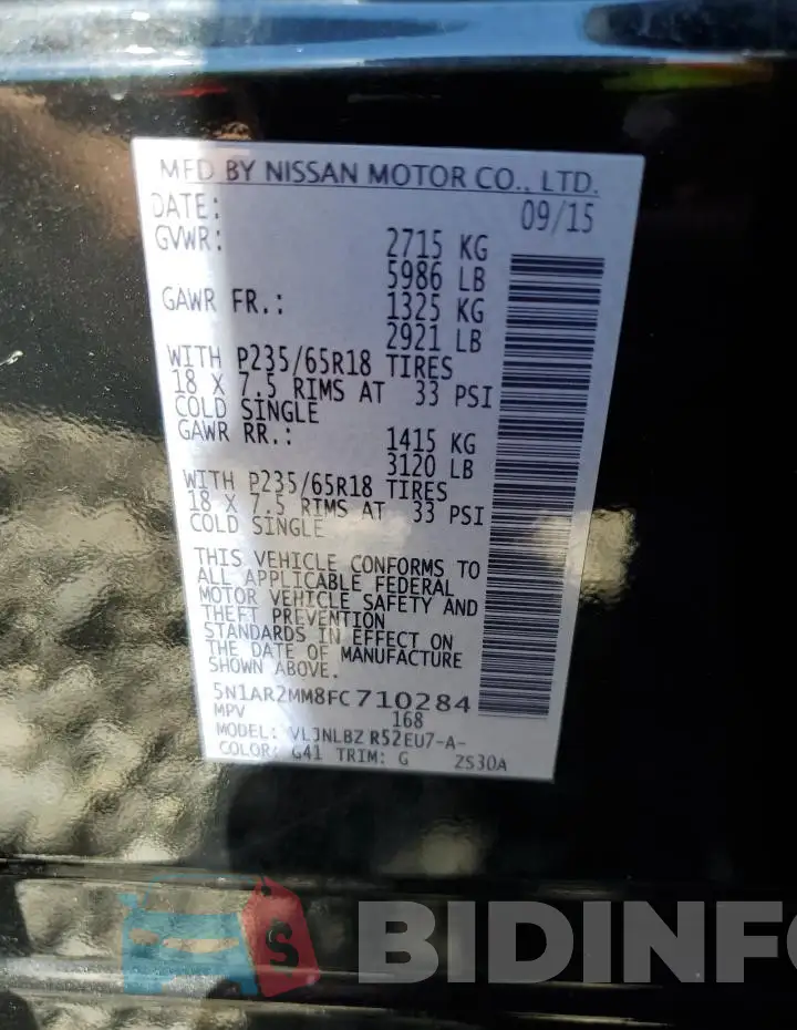 5N1AR2MM8FC710284 Photo# 13