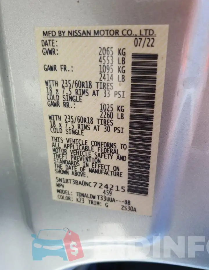 5N1BT3BA0NC724215 Photo# 12