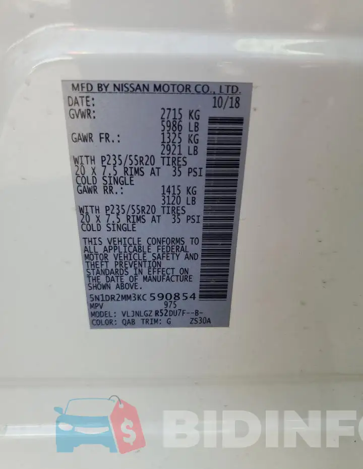 5N1DR2MM3KC590854 Photo# 13