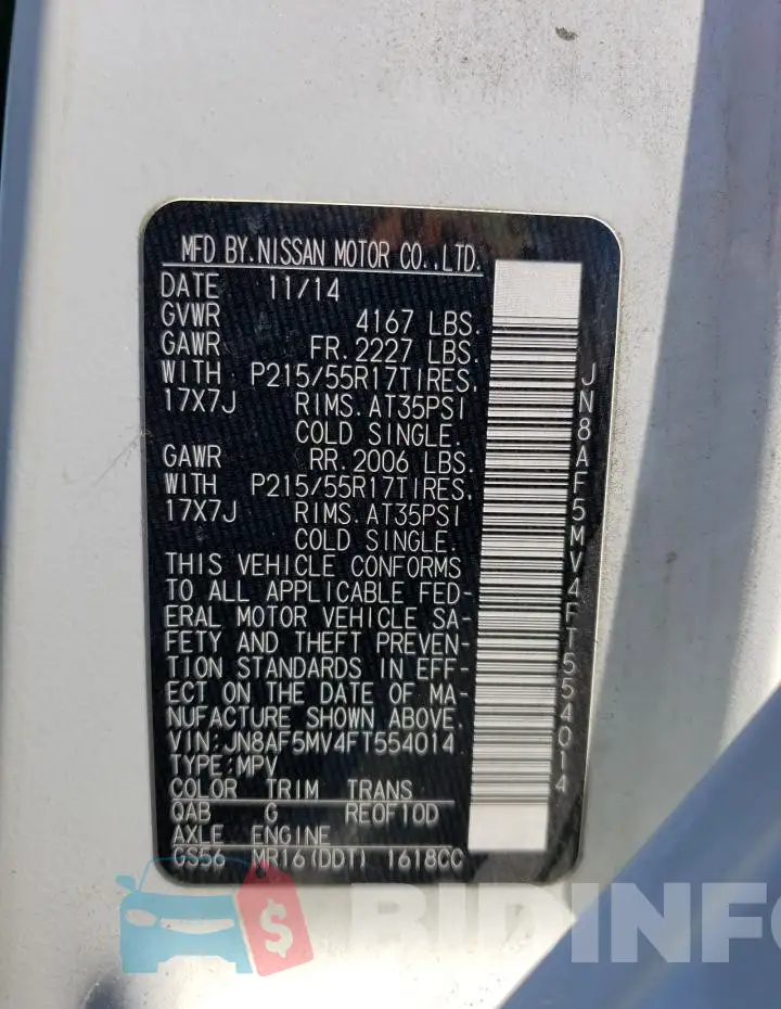 JN8AF5MV4FT554014 Photo# 12