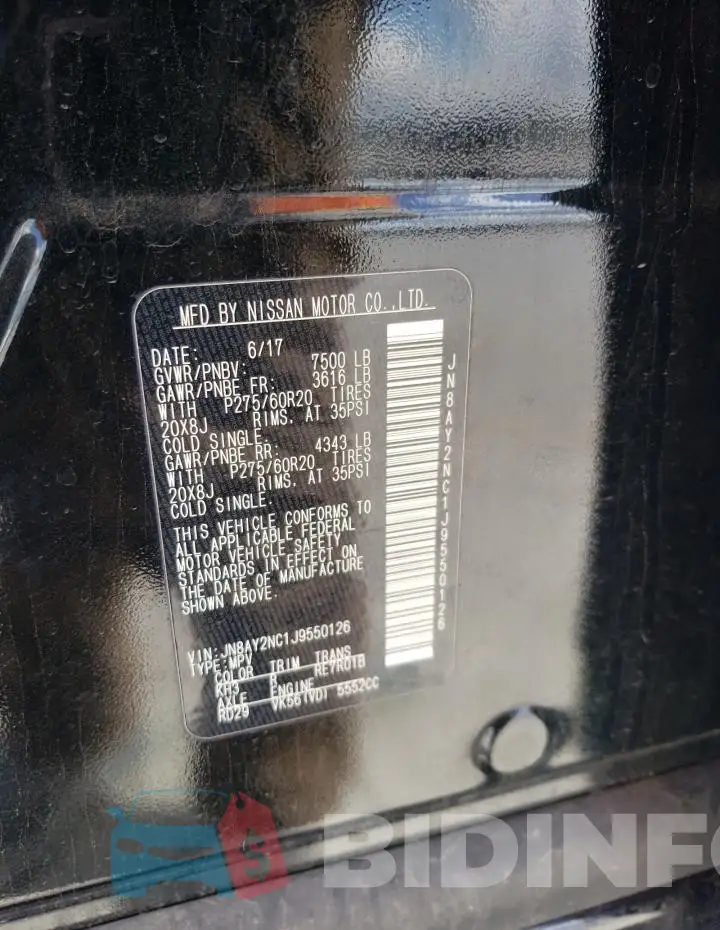 JN8AY2NC1J9550126 Photo# 13