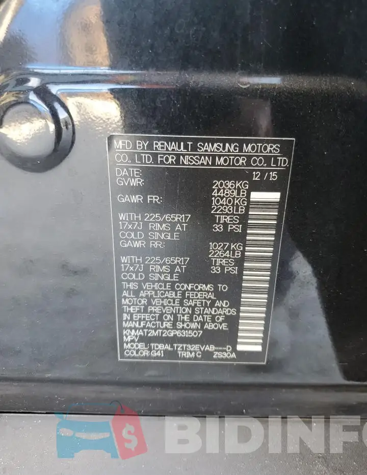 KNMAT2MT2GP631507 Photo# 14