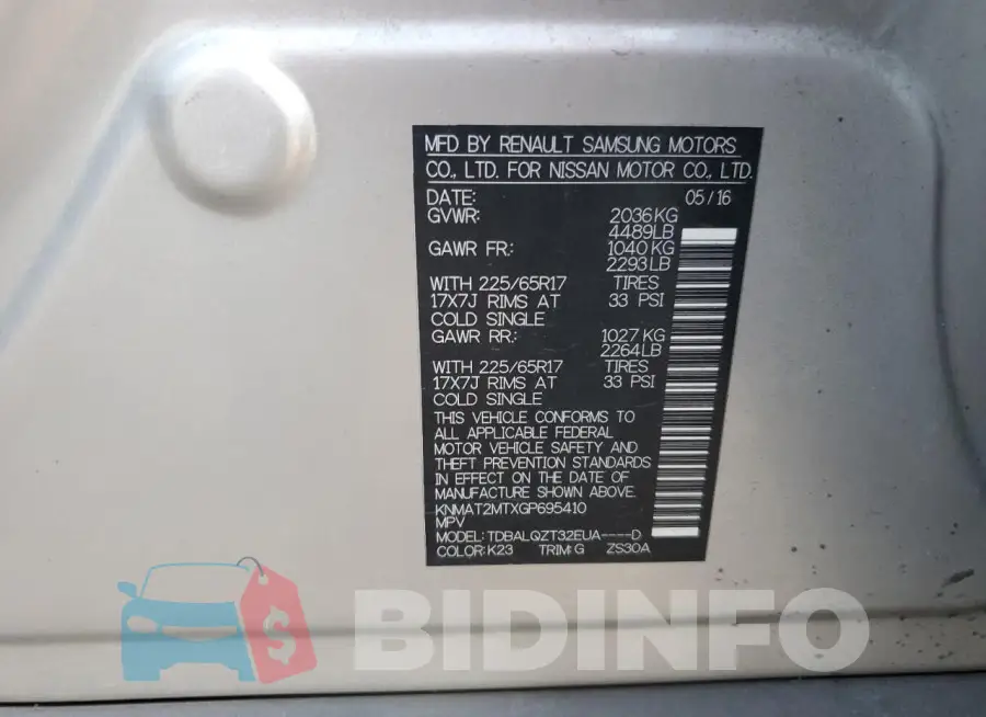 KNMAT2MTXGP695410 Photo# 12