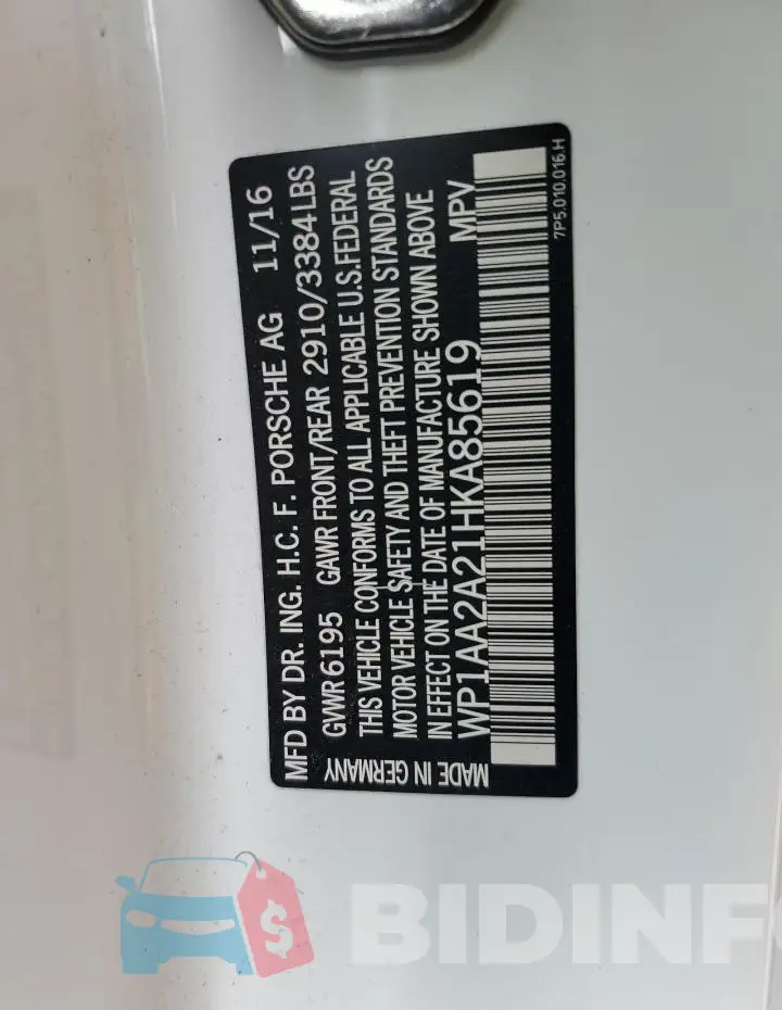 WP1AA2A21HKA85619 Photo# 13