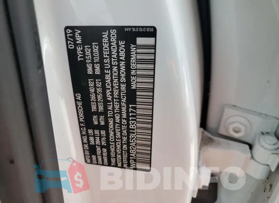 WP1AB2A53LLB31171 Photo# 14