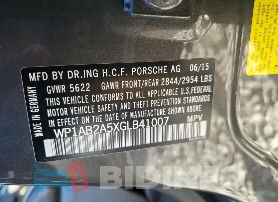 WP1AB2A5XGLB41007 Photo# 13