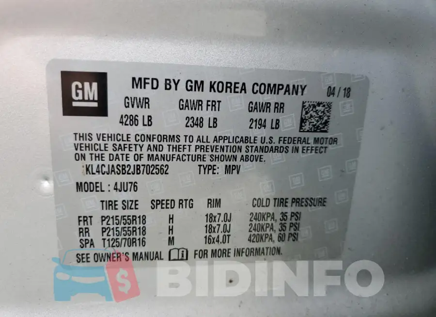 KL4CJASB2JB702562 Photo# 13