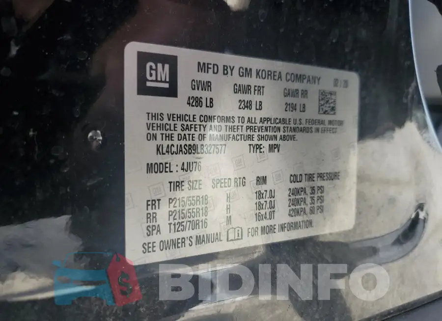 KL4CJASB9LB327577 Photo# 13