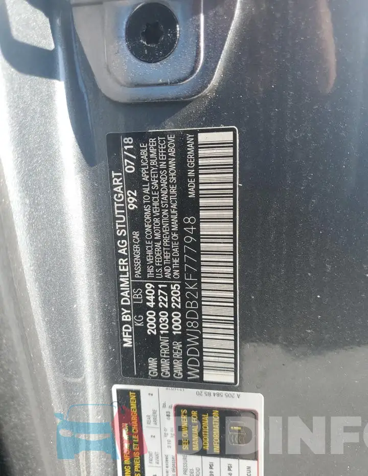 WDDWJ8DB2KF777948 Photo# 12