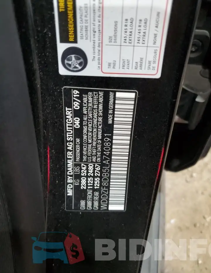 WDDZF8DB5LA740891 Photo# 12