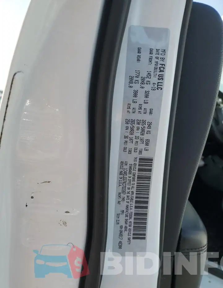 1C4RDJDG7KC722267 Photo# 13