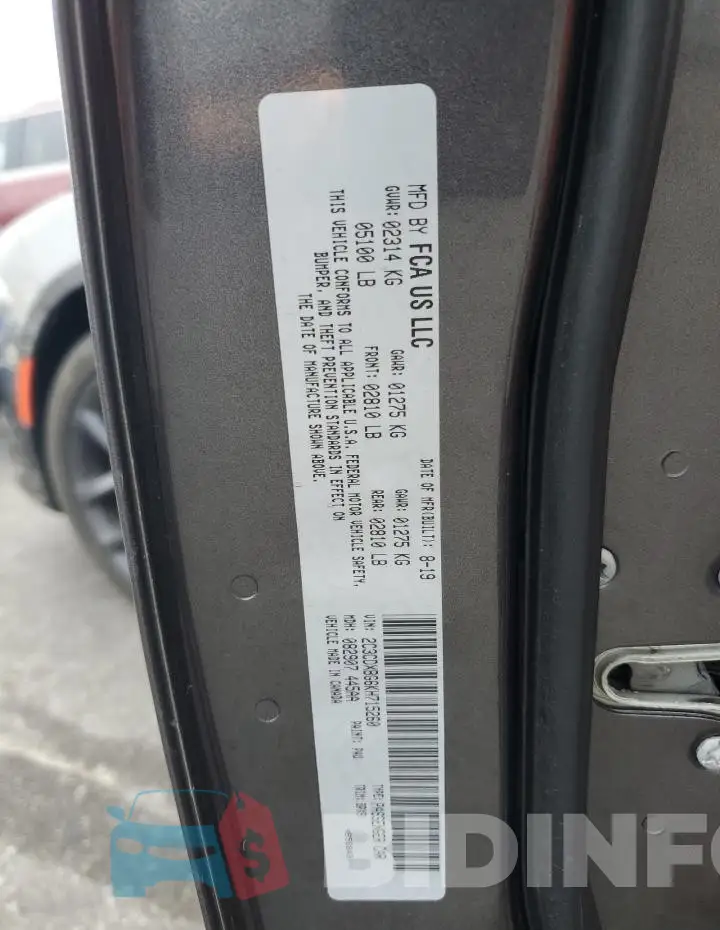2C3CDXBG6KH715260 Photo# 12