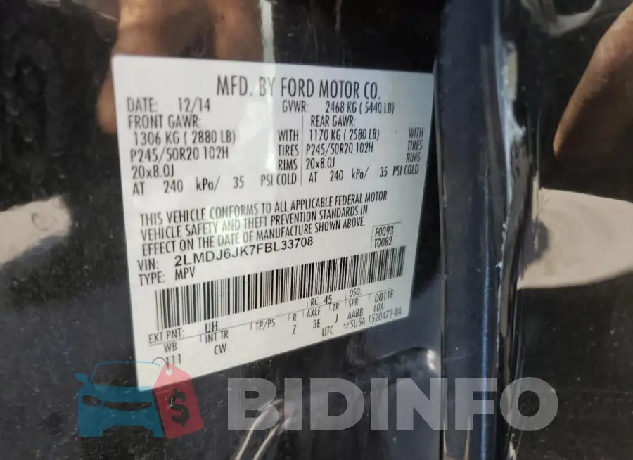 2LMDJ6JK7FBL33708 Photo# 13
